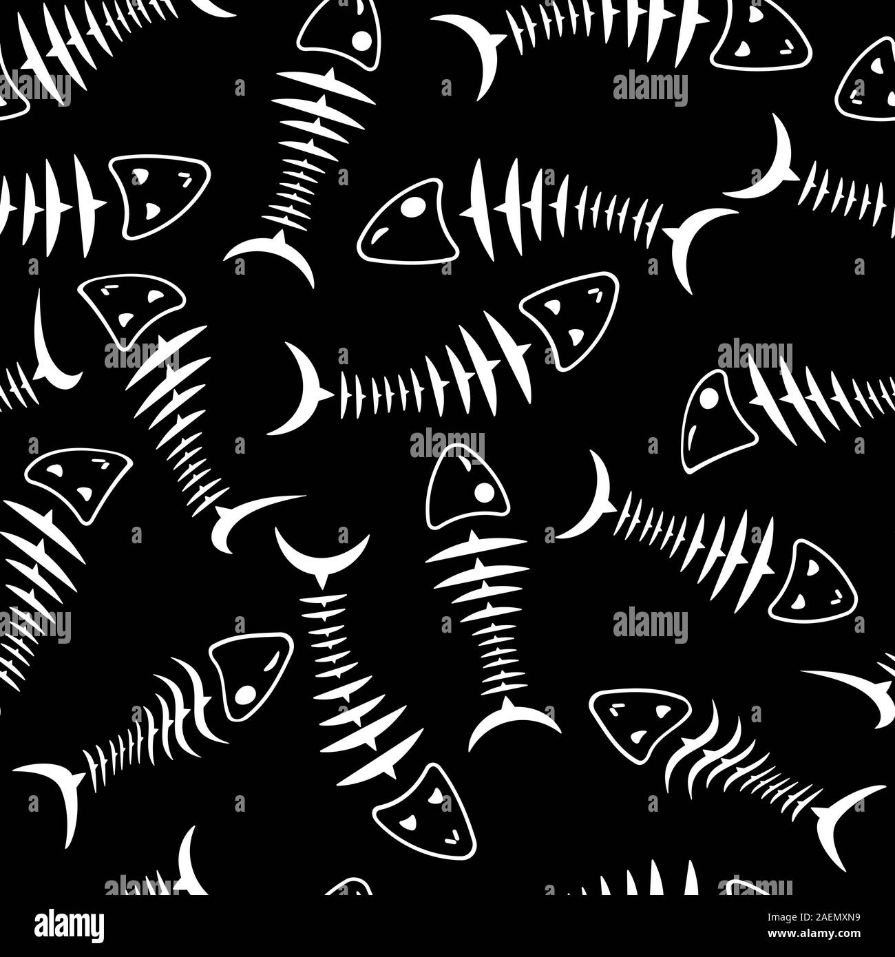 Seamless wallpaper esqueleto de pescado antecedentes vectoriales Imagen