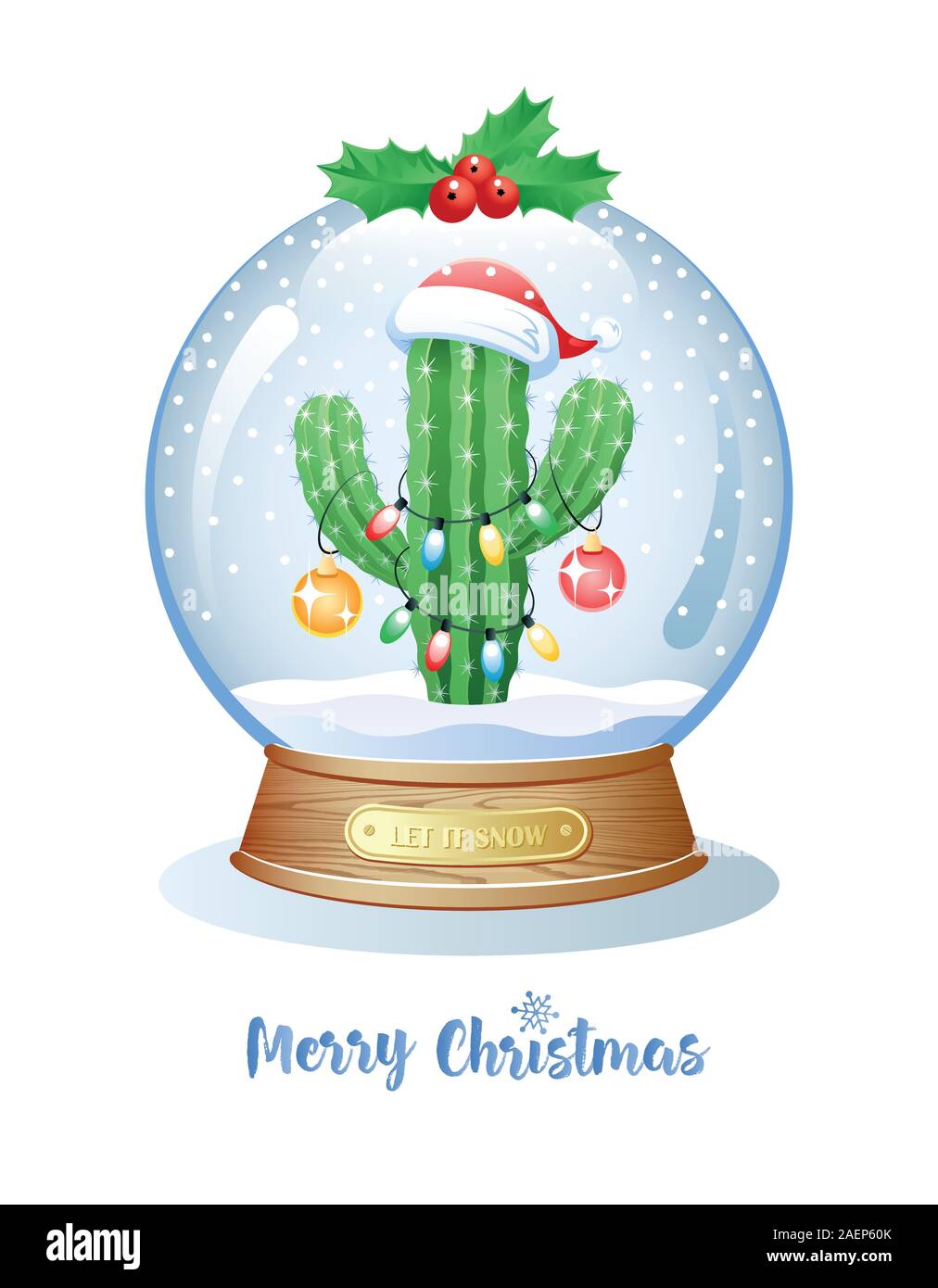 Cactus navideños y suculentas saguaro espinosas mexicanas con sombreros de  papá noel, ícono vectorial peyote y