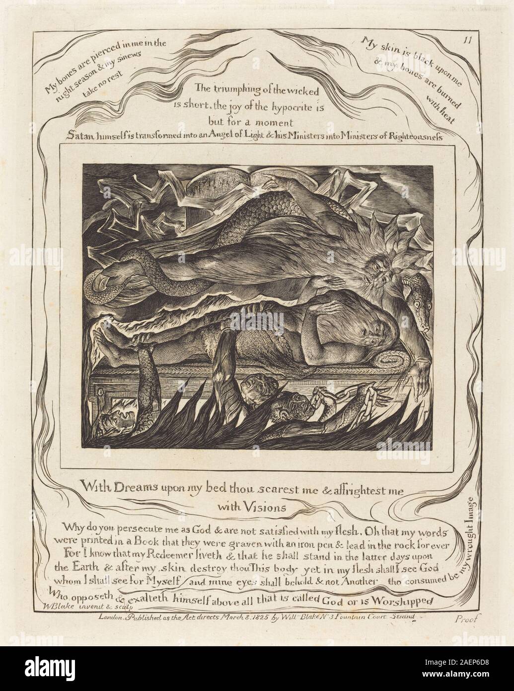William Blake, el mal del trabajo de los sueños, 1825, Trabajo mal los sueños; 1825 fecha Foto de stock