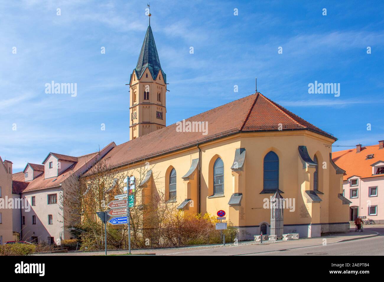 En Lauingen Spitalkirche/Donau • Bayern, Deutschland Foto de stock