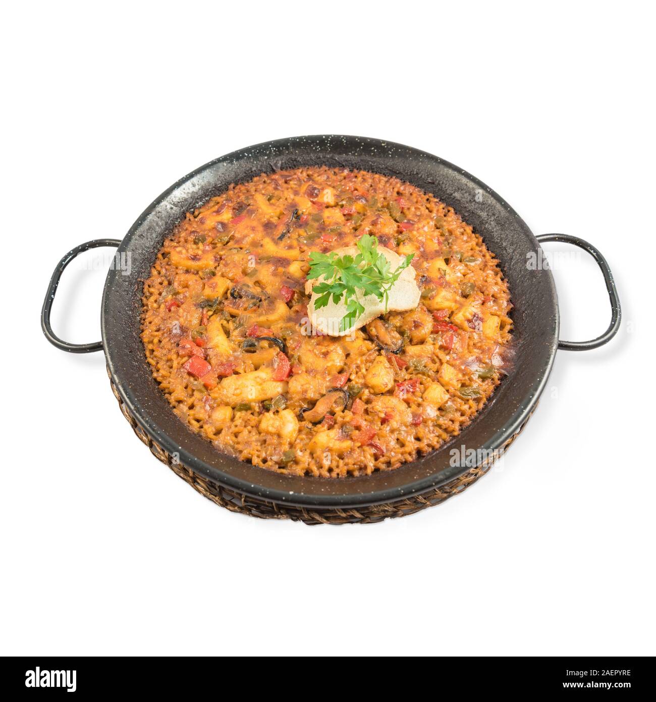 Paella de mejillones sin concha