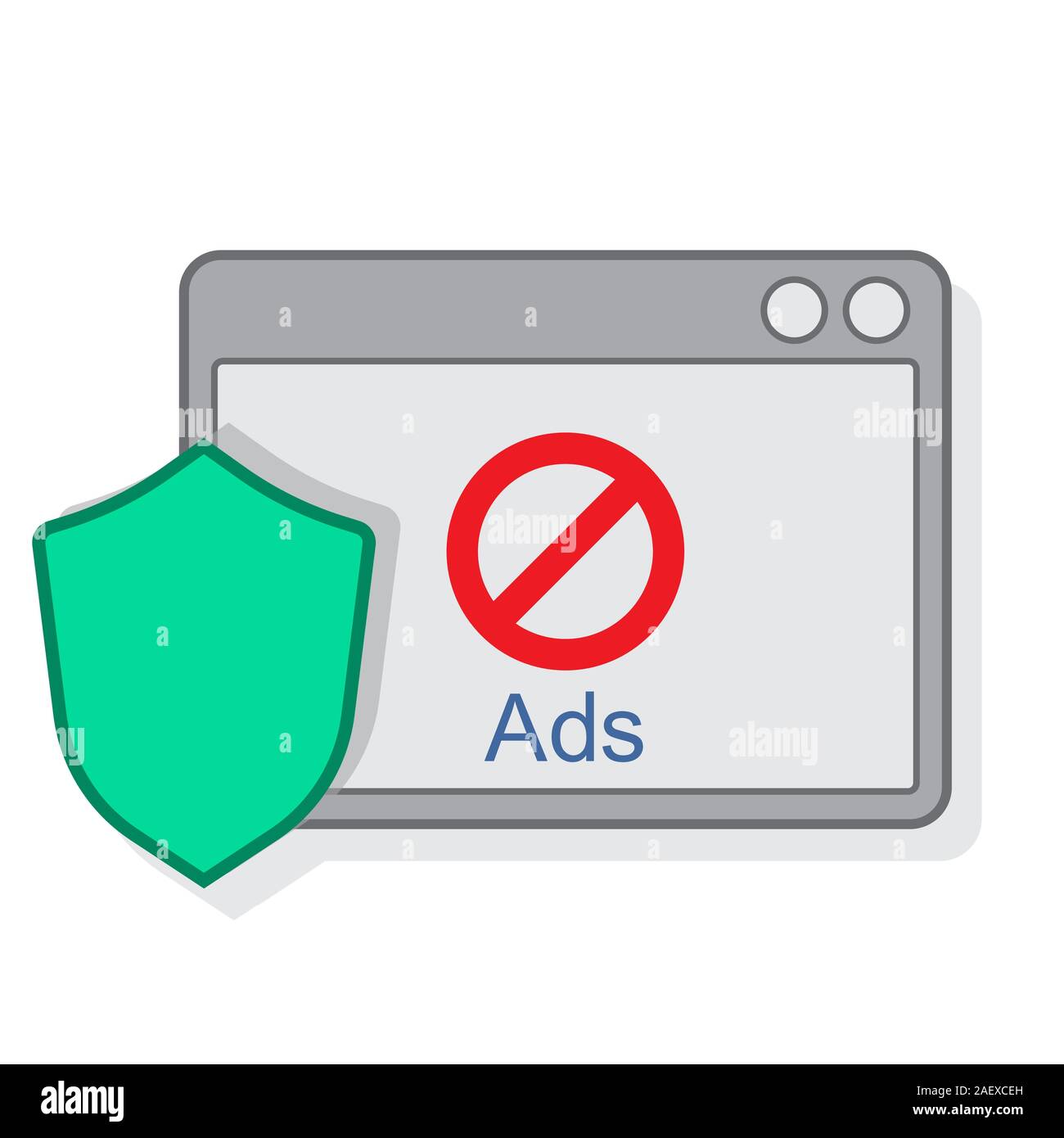 El icono de bloqueo de anuncios web design Ilustración del Vector