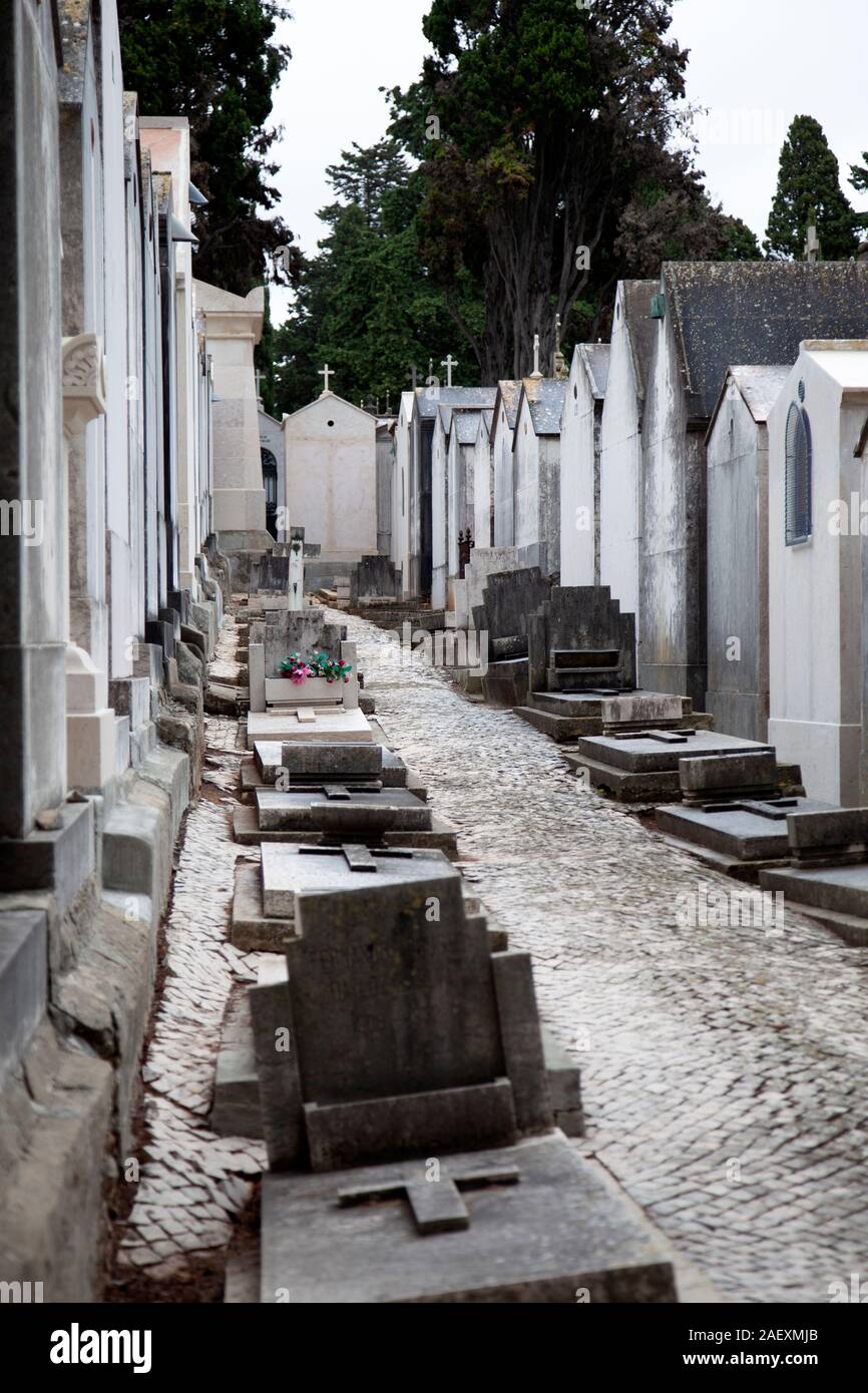 Prazeres Cementerio de Lisboa, Portugal. Foto de stock