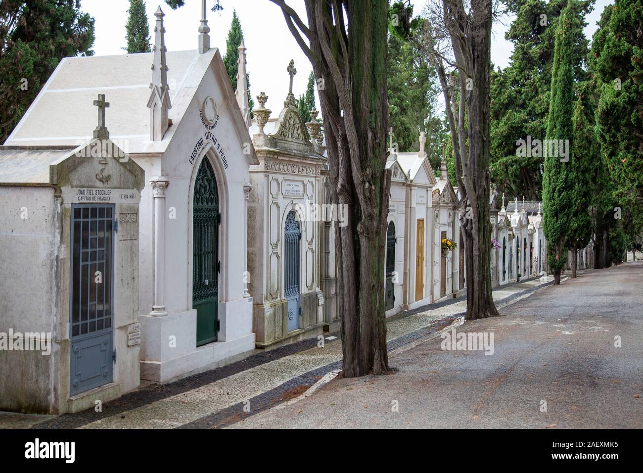 Prazeres Cementerio de Lisboa, Portugal. Foto de stock