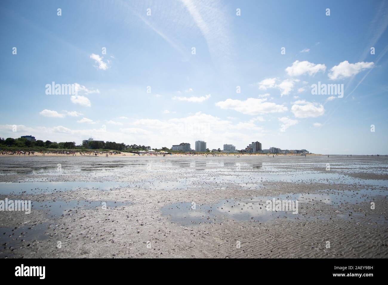 El lodo del Mar del Norte en Cuxhaven plana Foto de stock