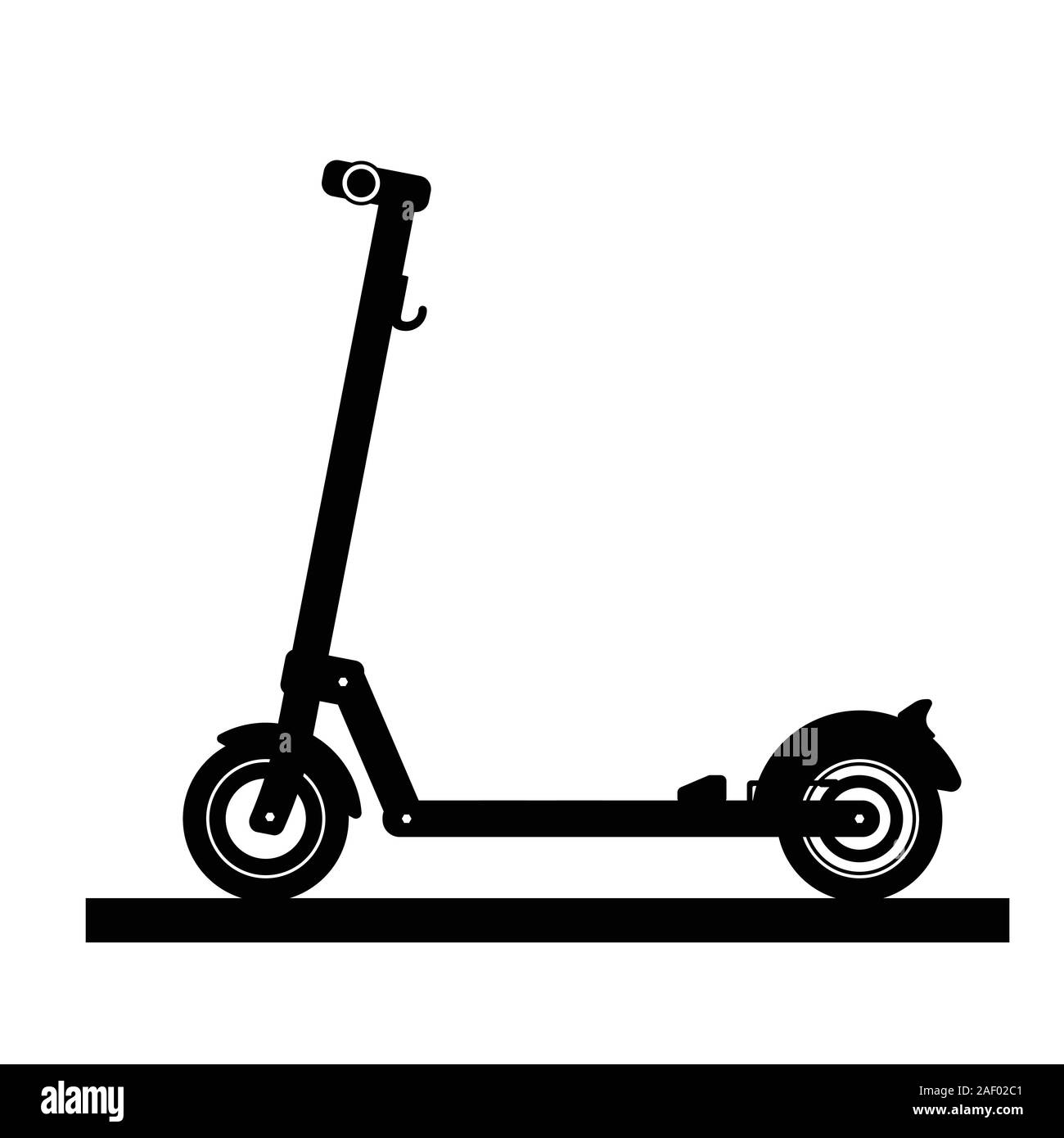 Silueta de un moderno scooter eléctrico aislado sobre fondo blanco Imagen  Vector de stock - Alamy