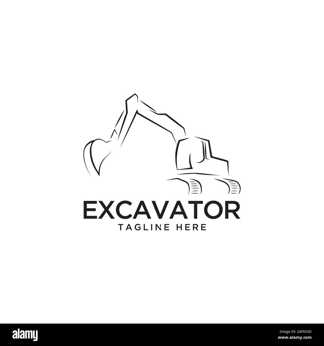 Diseño de logotipo de excavadora plantilla vectorial.símbolo de retroexcavadora Ilustración del Vector