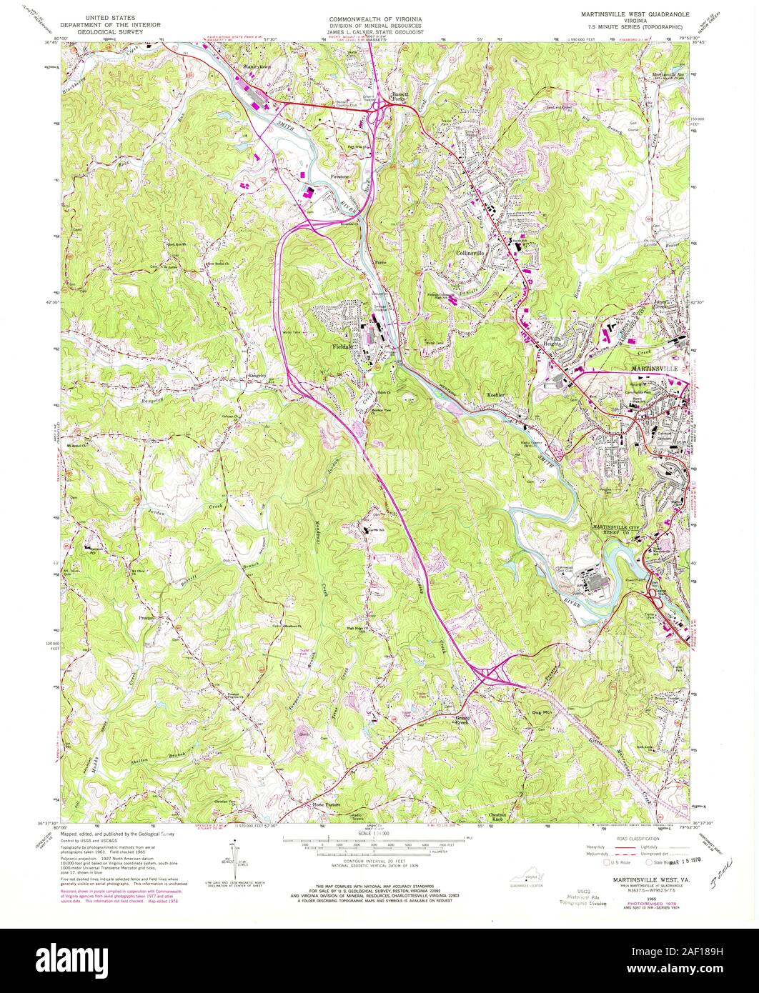 Mapa de martinsville Imágenes recortadas de stock Alamy