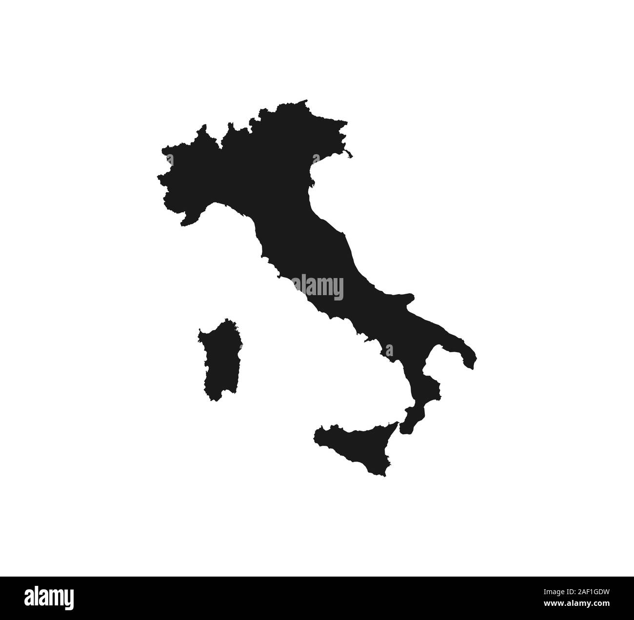 Mapa de Italia sobre un fondo blanco. Ilustración vectorial. Ilustración del Vector