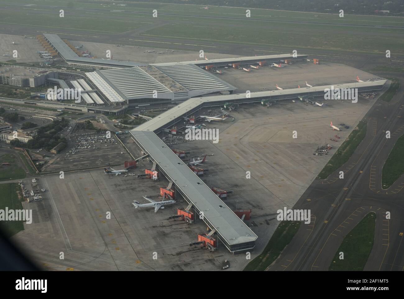 Nueva Delhi, India 15 Jul, 2015. Vista aérea de la Terminal 3 del