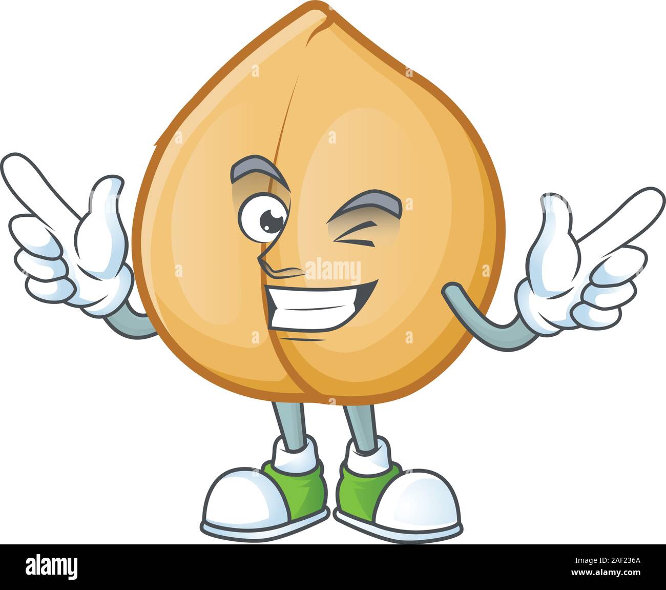 Garbanzos gracioso personaje de dibujos animados de estilo con el guiño