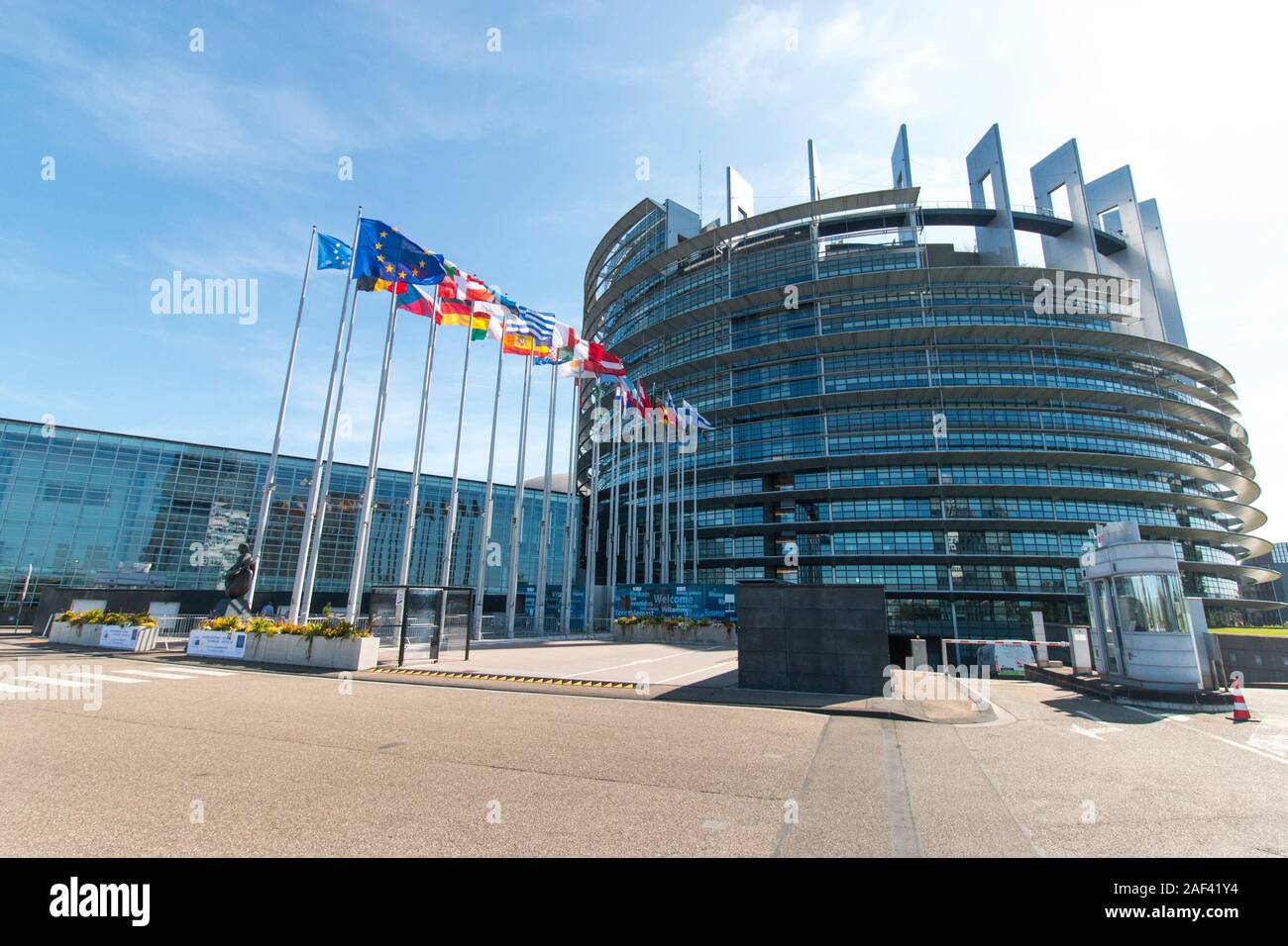 Louise Weiss edificio en Estrasburgo Francia. Sede del Parlamento Europeo Foto de stock