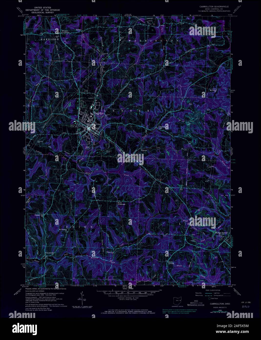 Mapa de carrollton ohio fotografías e imágenes de alta resolución Alamy