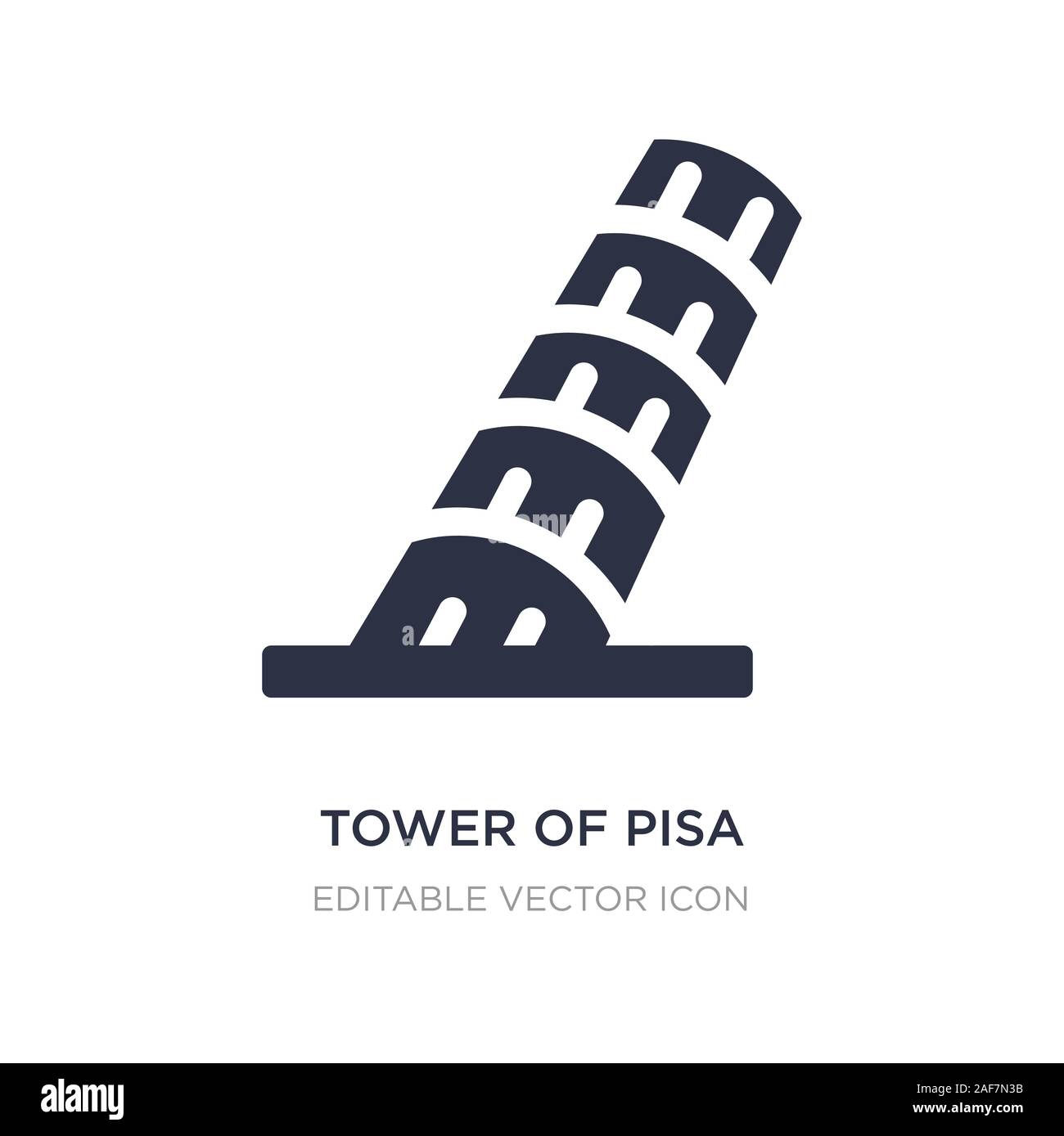 Torre de Pisa icono en fondo blanco. Elemento simple ilustración de monumentos concepto. La Torre de Pisa, símbolo de icono de diseño. Ilustración del Vector