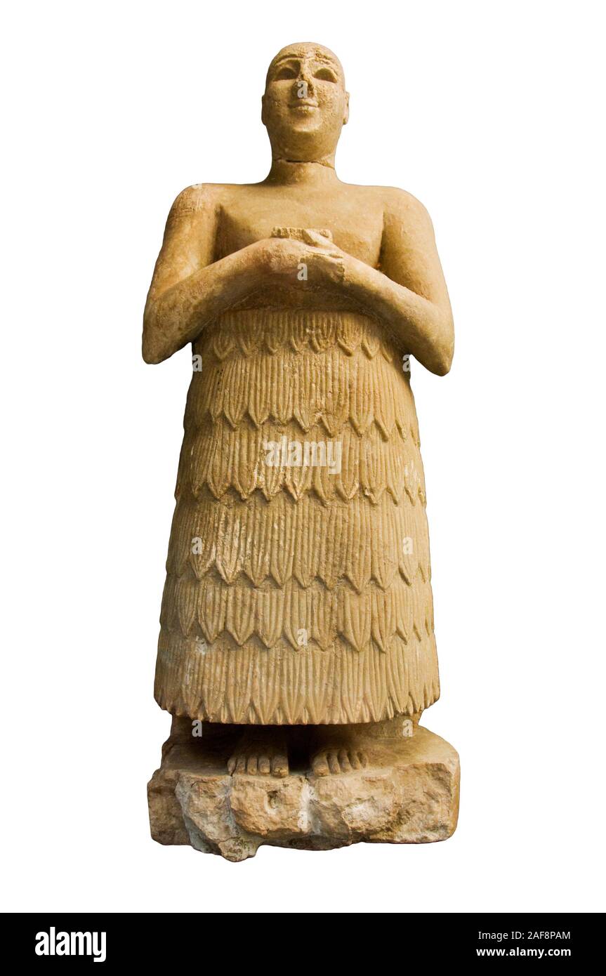 Estatua de Lugal-Dalu sumeria, Rey de Adab del sur de Mesopotamia. Museo del Antiguo Oriente, Estambul. Turquía Foto de stock