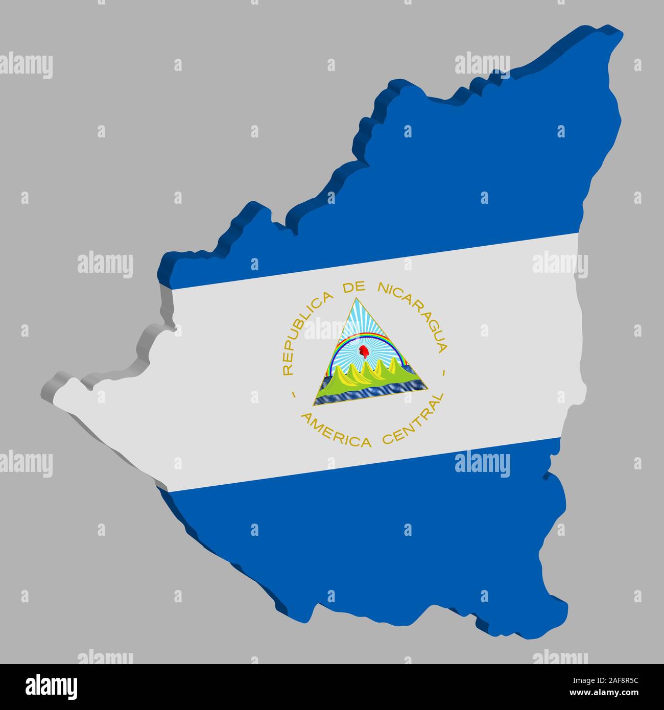 Mapa 3d De Nicaragua Bandera Ilustración Vectorial Eps 10 Imagen Vector De Stock Alamy 2723