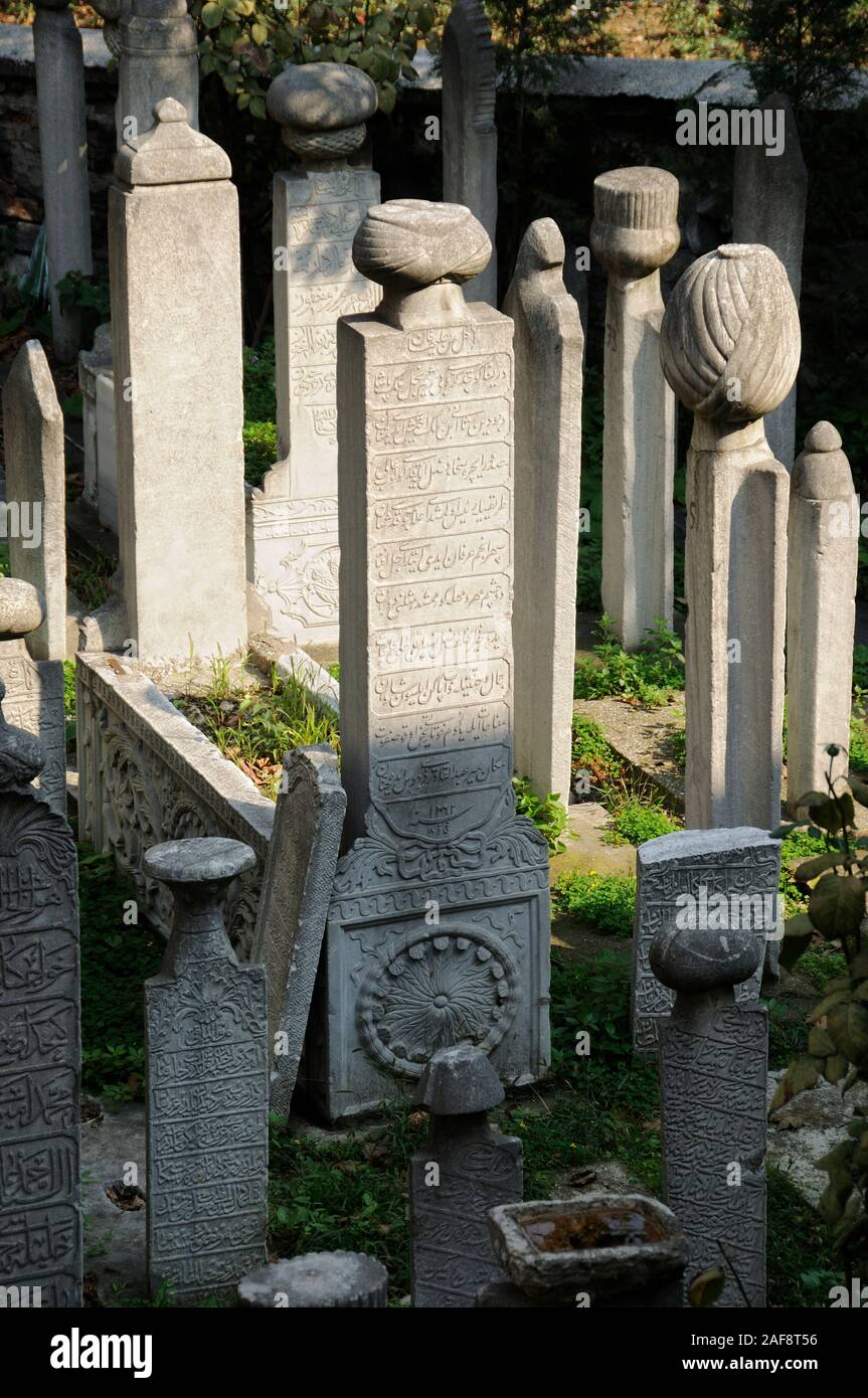 Lápidas., Estambul. Turquía Foto de stock