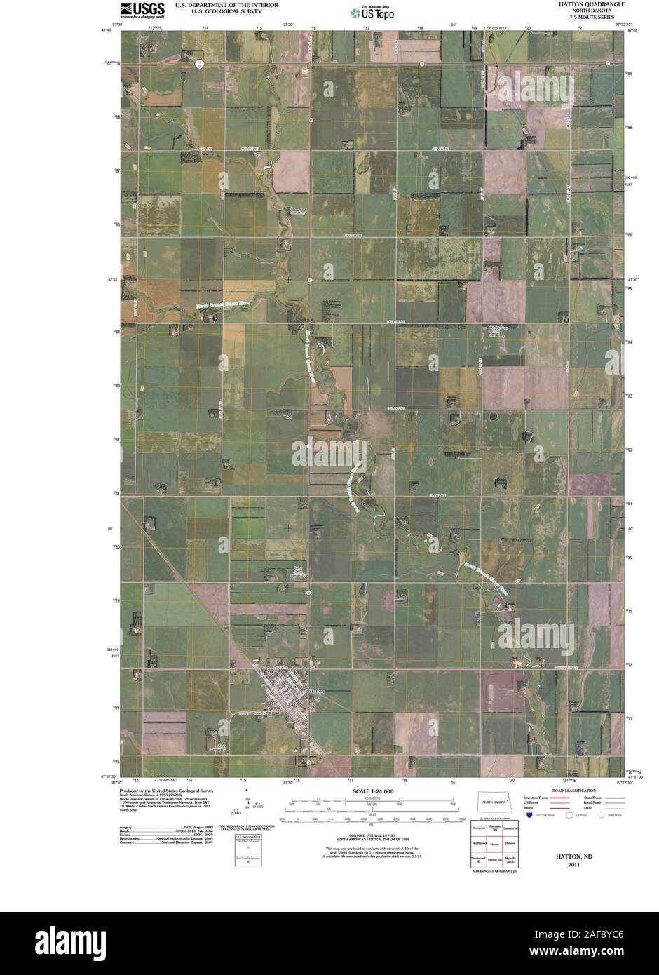 Mapa de hatton dakota del norte fotografías e imágenes de alta