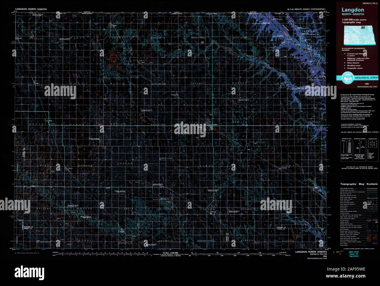 Mapa de langdon dakota del norte Fotos e Imágenes de stock Alamy