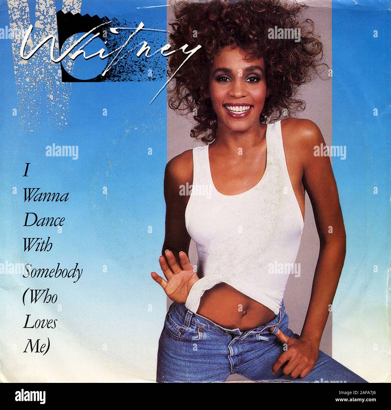 Whitney Houston - I WANNA DANCE con alguien que me ama (Vintage) - portada  del álbum de vinilo Fotografía de stock - Alamy