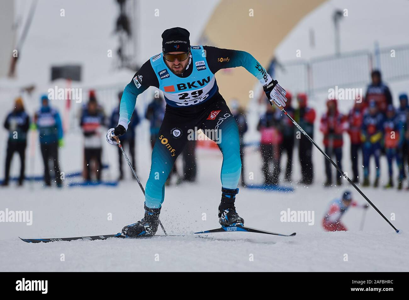 Davos, Schweiz, 14. Dezember 2019. Gros Baptiste Fra bei der Sprint Qualifikation am FIS Langlauf Weltcup Davos Nordic 2019 en Davos. Foto de stock