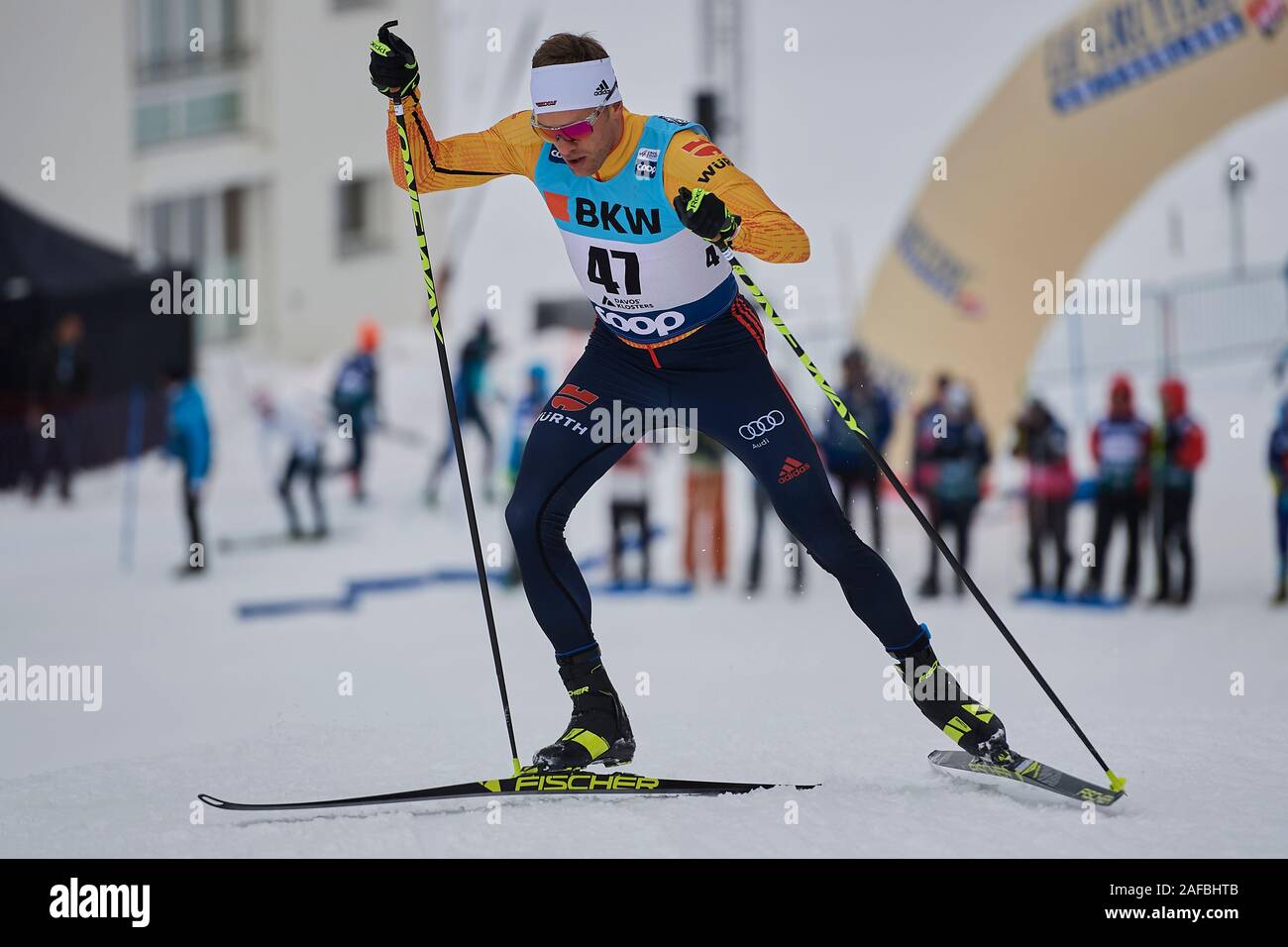Davos, Schweiz, 14. Dezember 2019. isenlauer Sebastian Ger bei der Sprint Qualifikation am FIS Langlauf Weltcup Davos Nordic 2019 en Davos. Foto de stock