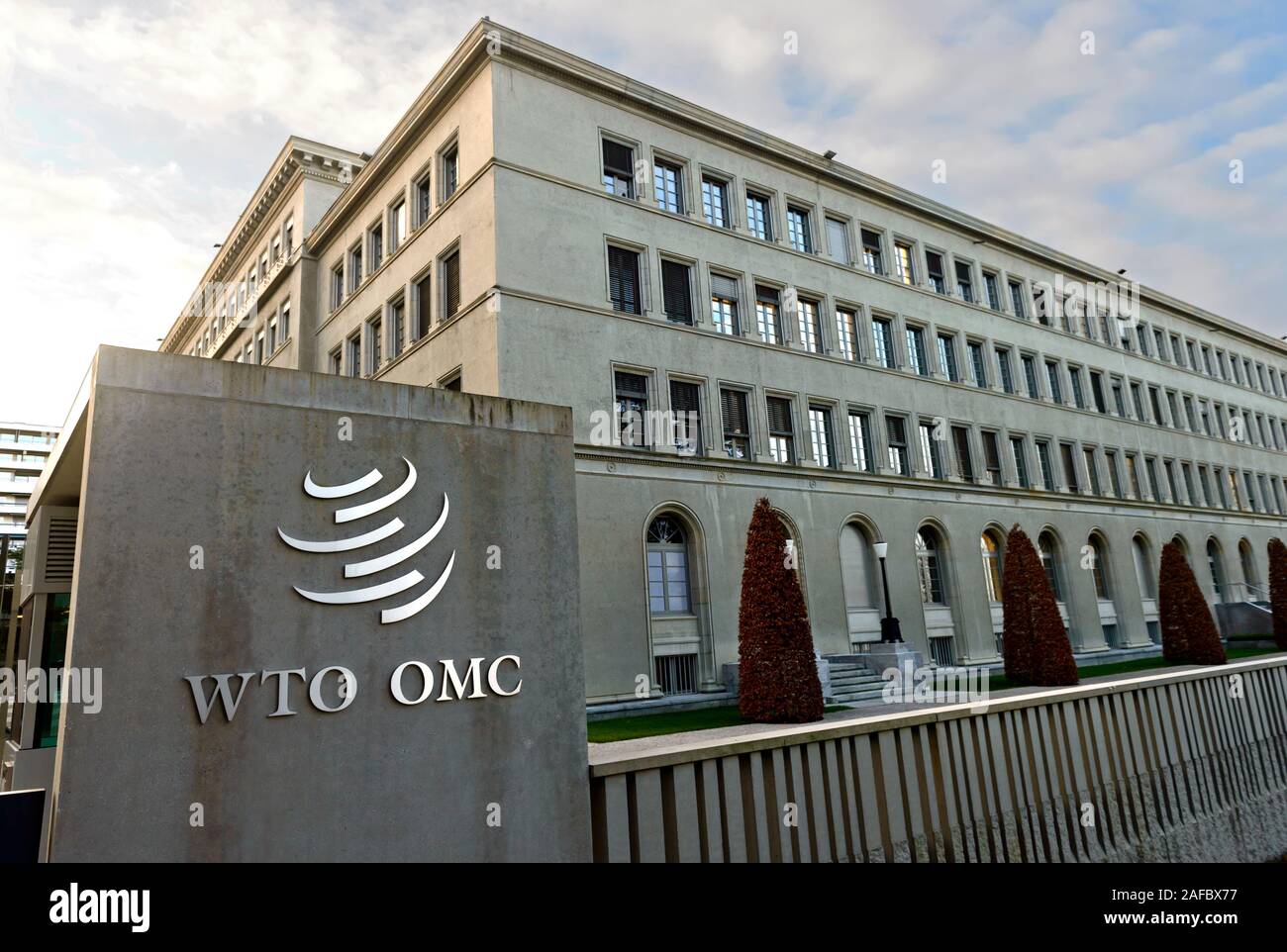 La sede de la Organización Mundial del Comercio, OMC, Centro William Rappard, Ginebra, Suiza. Foto de stock