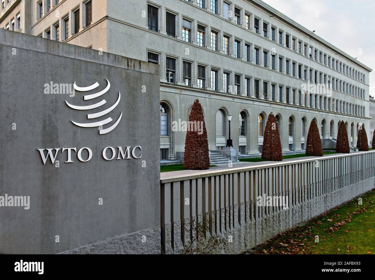 La sede de la Organización Mundial del Comercio, OMC, Centro William Rappard, Ginebra, Suiza. Foto de stock