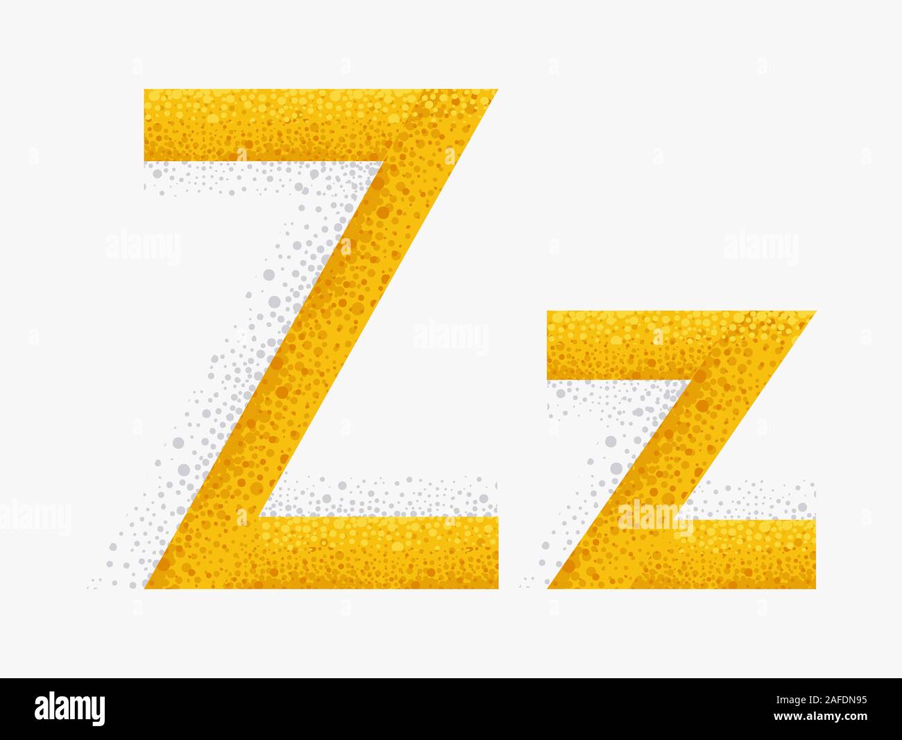 Ilustración del Alfabeto decorativo con Capital y z minúscula y efectos