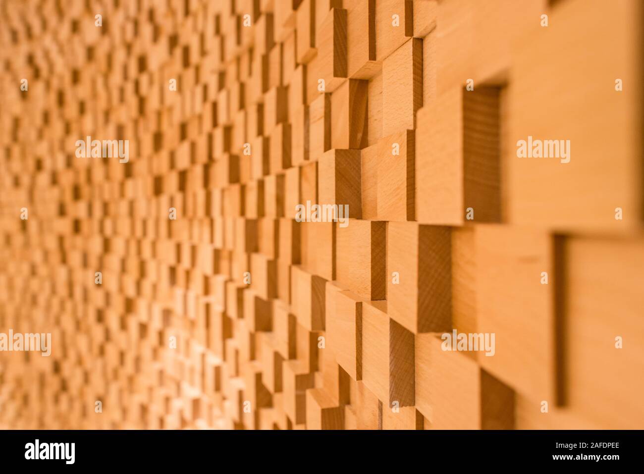 Panel de madera con diseño decorativo Foto de stock
