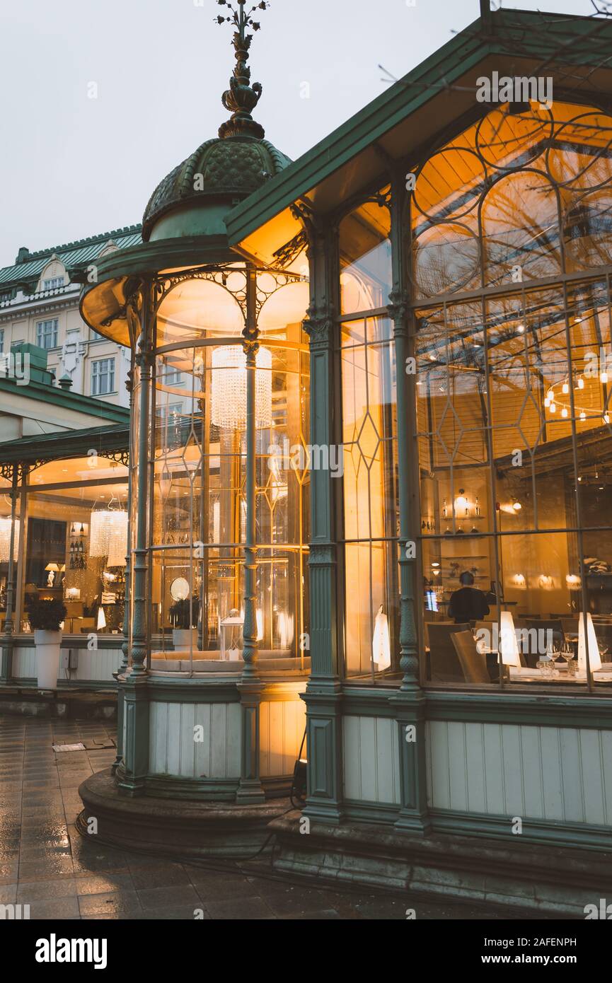 Restaurante Kappeli en Helsinki, Finlandia. Foto de stock