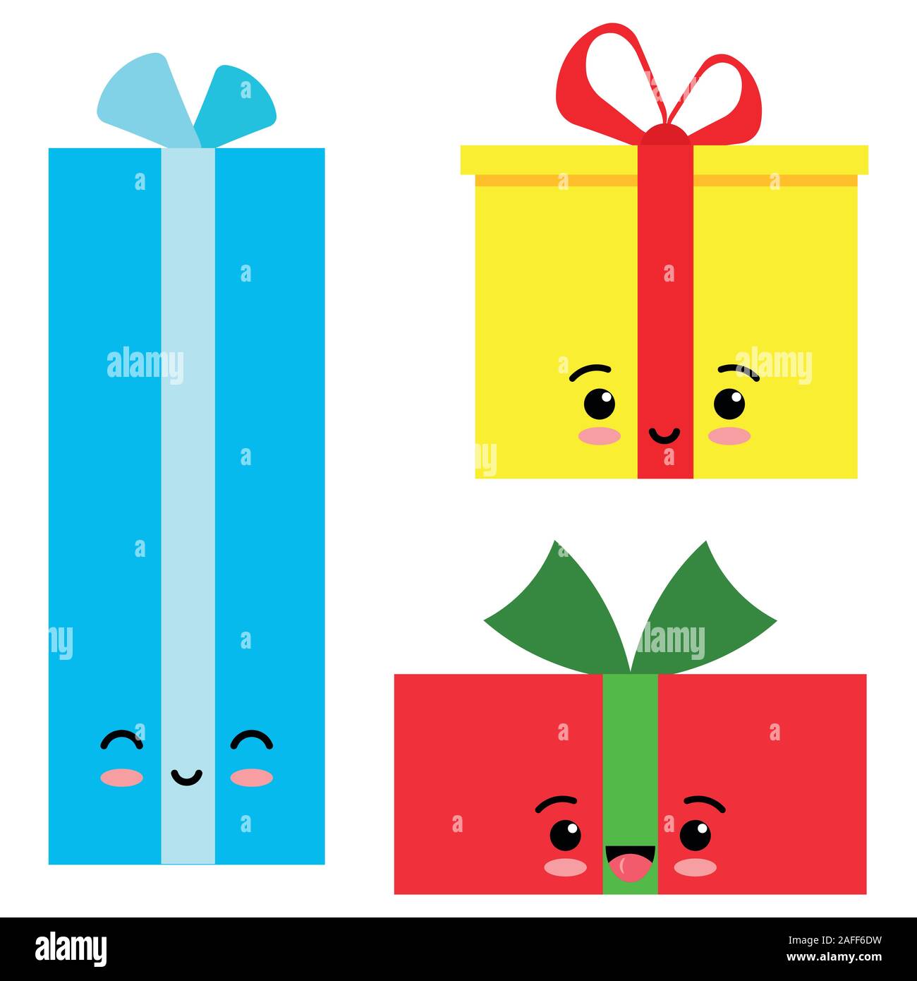 Emoji caja de regalo conjunto de iconos aislado sobre un fondo blanco  Imagen Vector de stock - Alamy