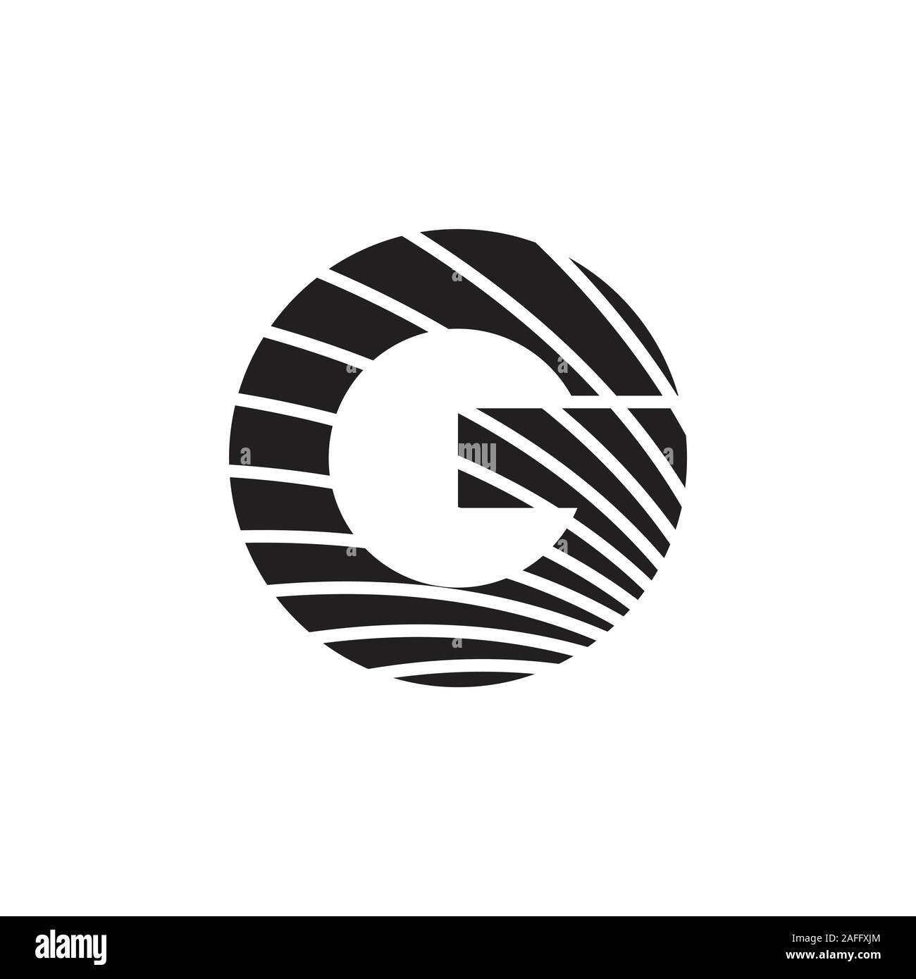 Letra g curvas rayas silueta vector logo Imagen Vector de stock - Alamy