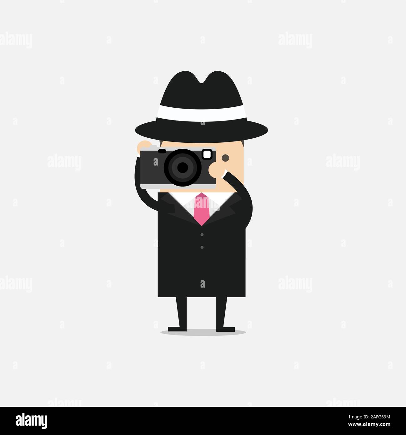 El Detective con la cámara. El Detective espías. ilustración vectorial  Imagen Vector de stock - Alamy
