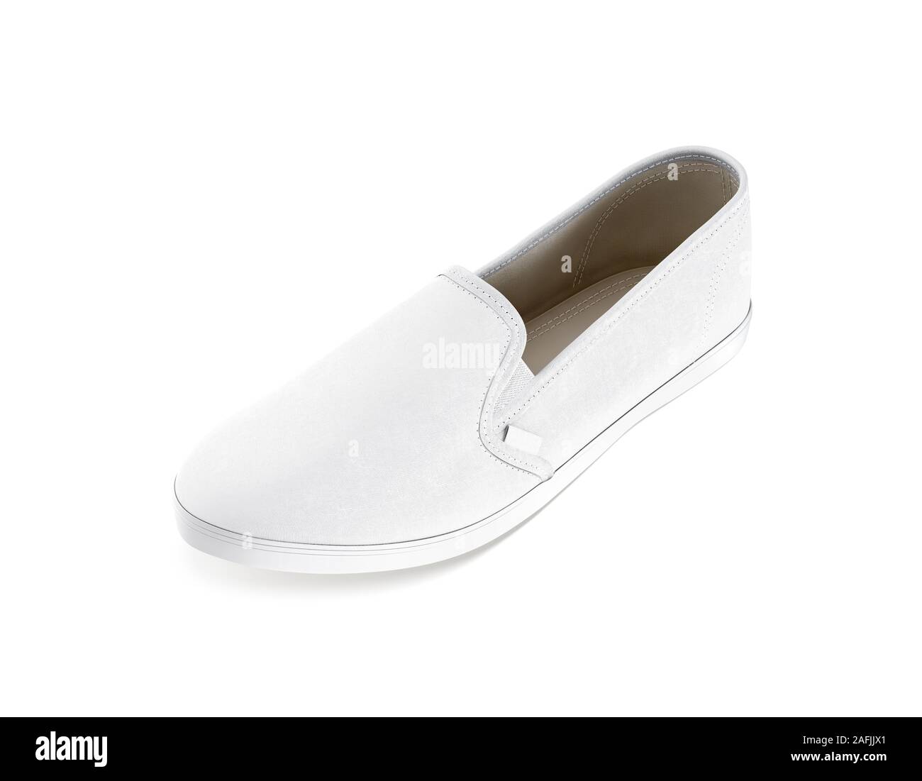 Zapatillas sin cordones blancas con diseño de mascup, aisladas Fotografía  de stock - Alamy