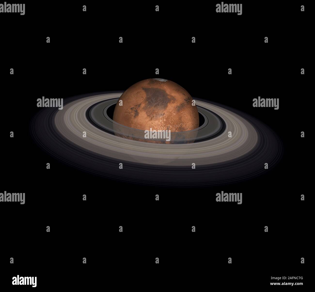 Marte el planeta del sistema solar con anillo planetario aislado sobre  fondo negro. Los elementos de esta imagen fueron suministrados por la NASA  Fotografía de stock - Alamy