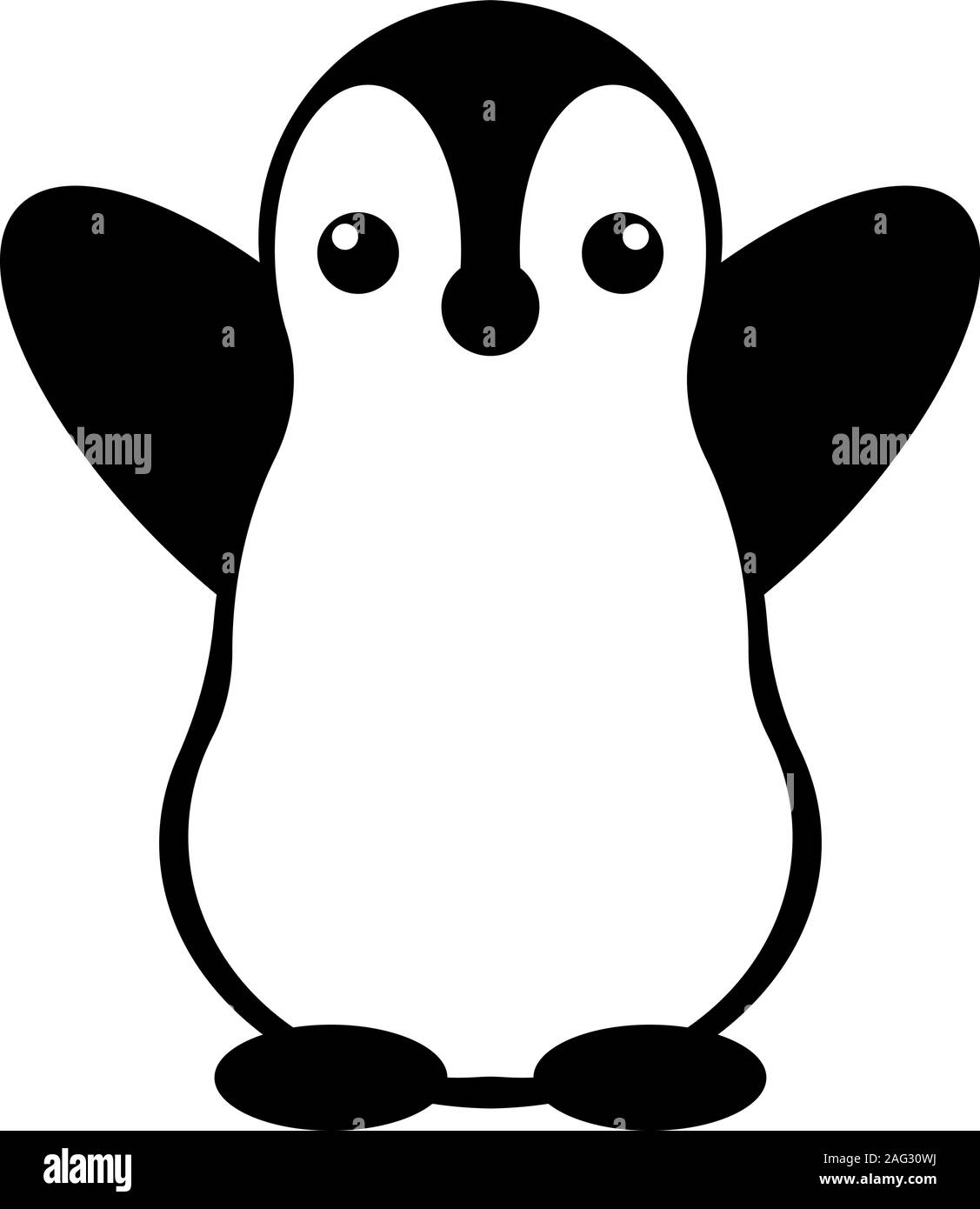 Logotipo de pingüino vectorial aislados. Diseñado animales icono.  Ilustración de dibujos animados. Los signos de invierno. Los colores blanco  y negro. Imagen gráfica Imagen Vector de stock - Alamy