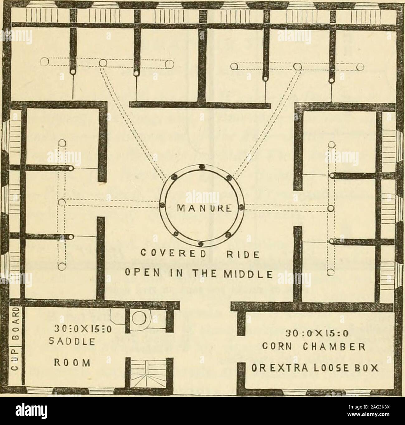 2 planos de establos para caballos