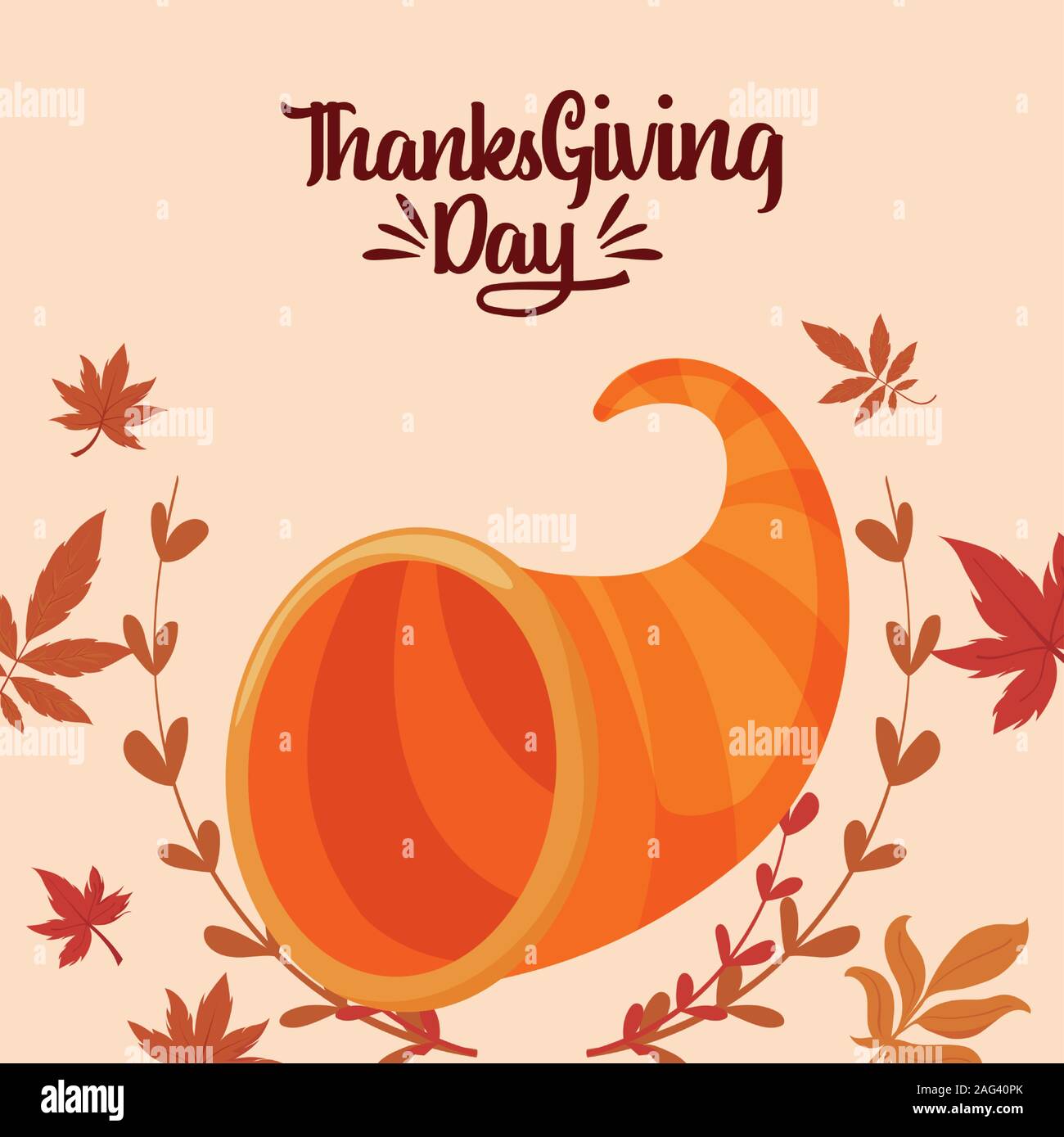 Muchos hornos y hojas de Thanksgiving Day diseño, otoño de felicitación y  tema tradicional ilustración vectorial Imagen Vector de stock - Alamy