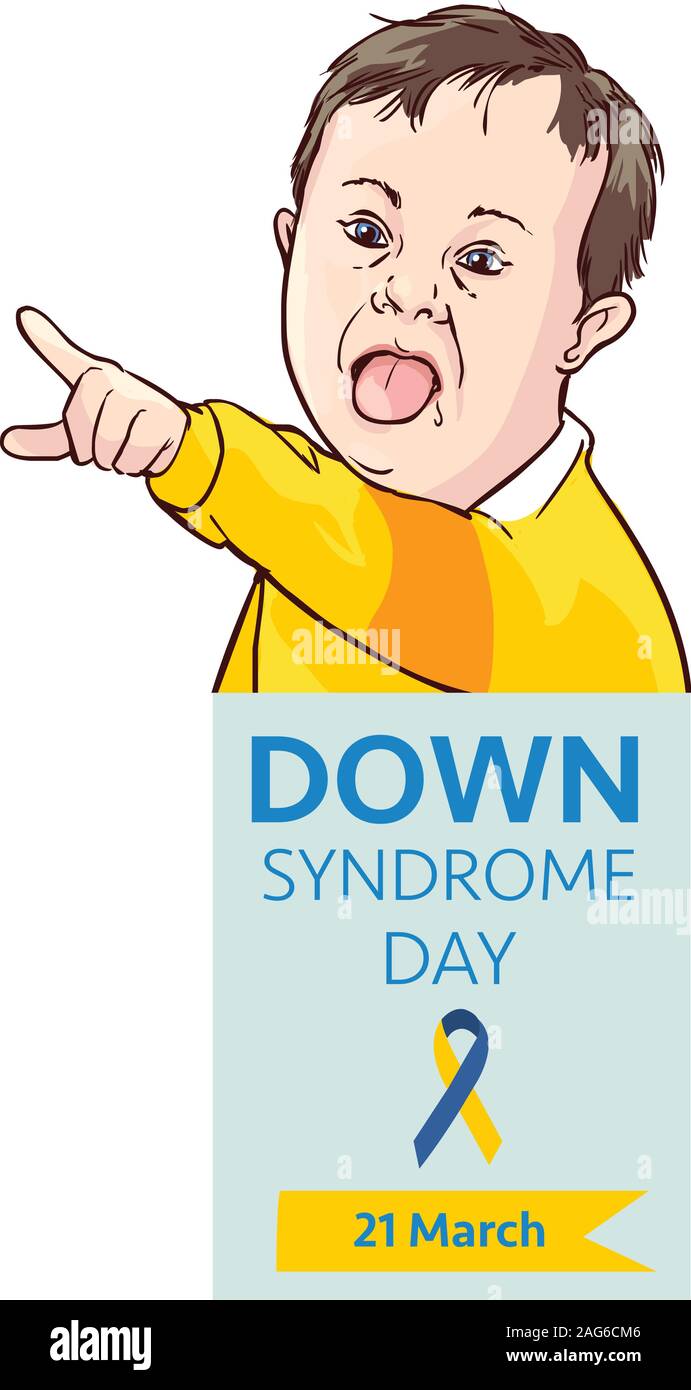 Síndrome de Down día de tarjeta ilustración vectorial Imagen Vector de  stock - Alamy