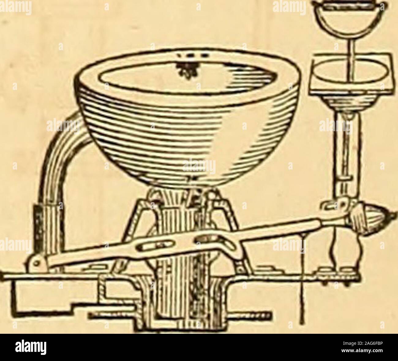 El diccionario Appleton de máquinas, mecánica, motor, y la ingeniería. La  elevación de la palanca, como se muestra en la Fig. 3768, provoca la caída  de agua de la cisterna a