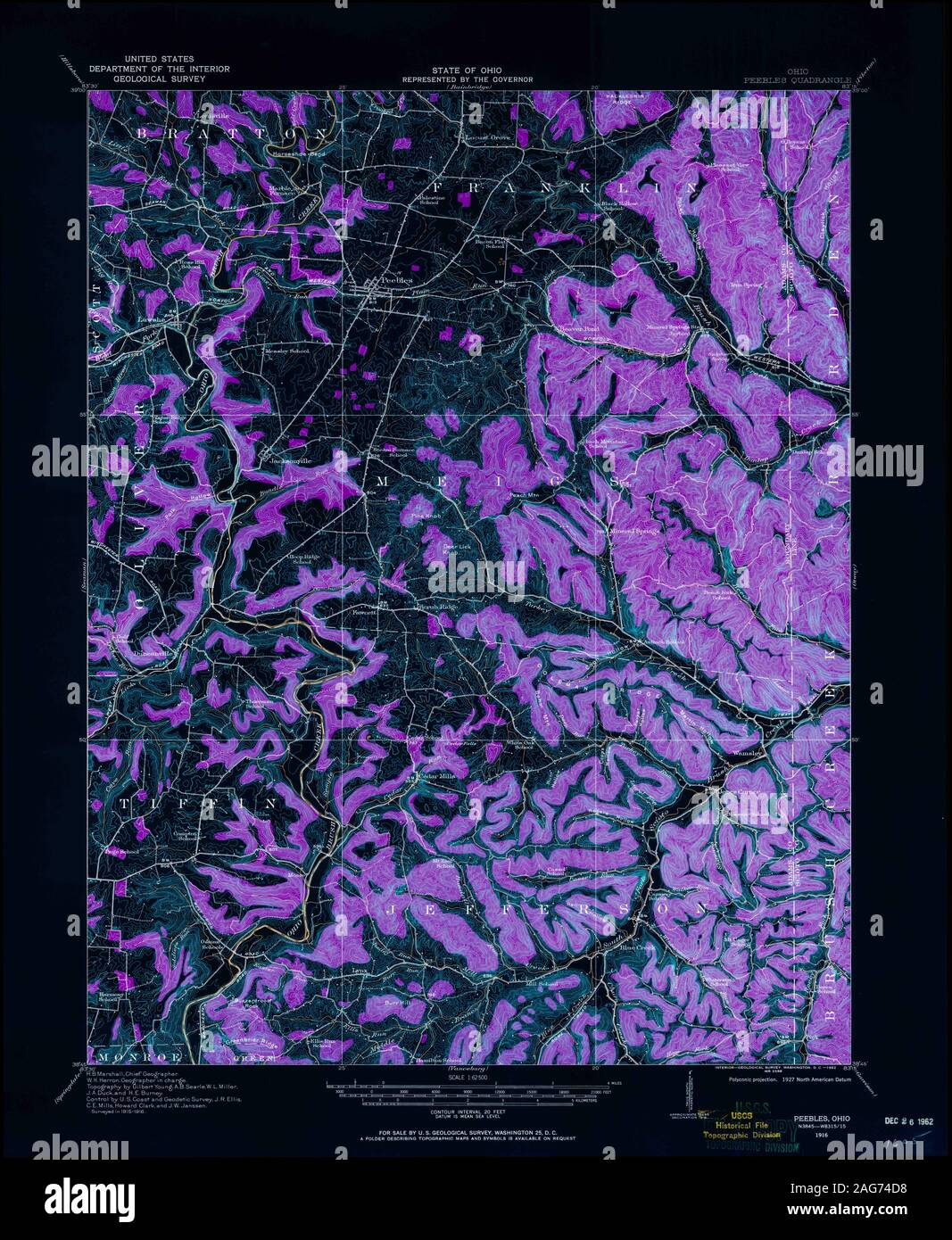Mapa de peebles ohio fotografías e imágenes de alta resolución Alamy