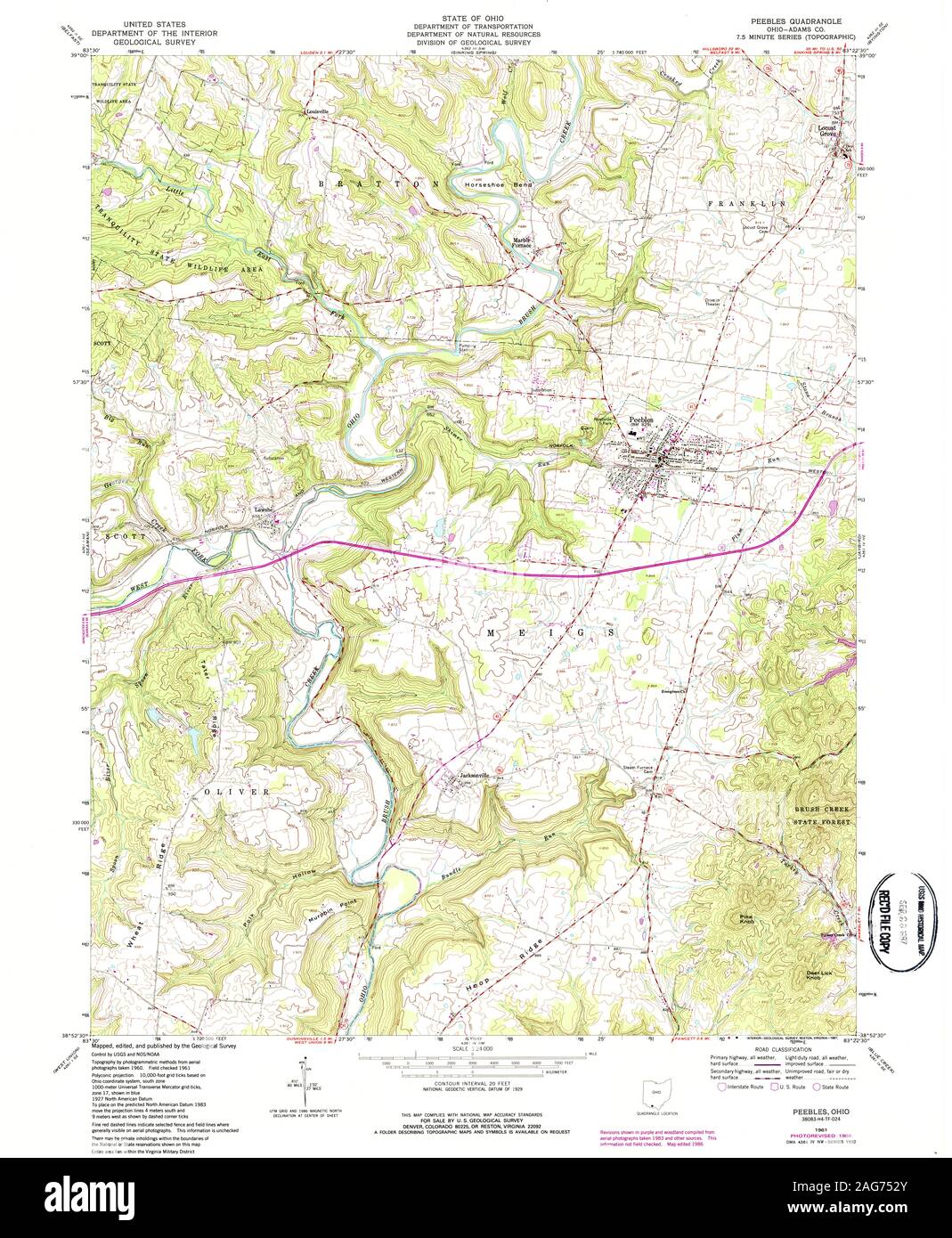 Mapa de peebles ohio fotografías e imágenes de alta resolución Alamy