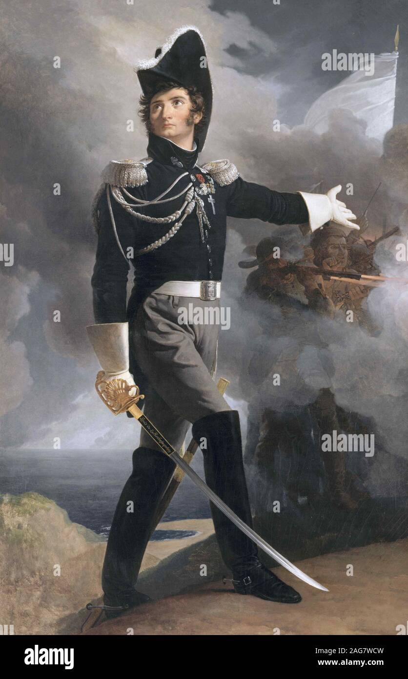 Louis General Duverger, marqués de La Rochejaquelein (1777-1815), ca 1819. Encontrado en la colección de Musée d'art et d'histoire, Cholet. Foto de stock