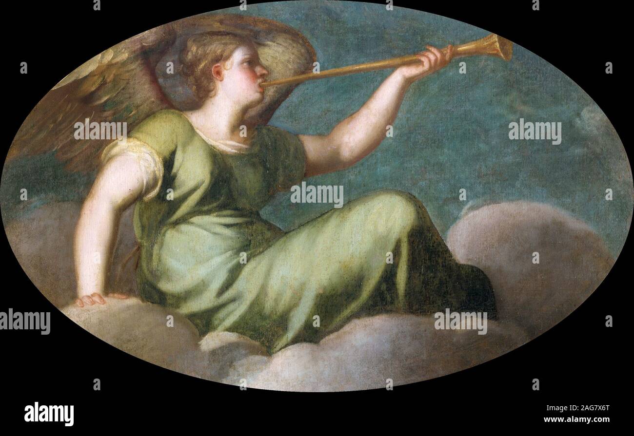 Angelo della fama (Angel de la Fama). Encontrado en la colección de Musei Vaticani en Viale Vaticano, Roma. Foto de stock