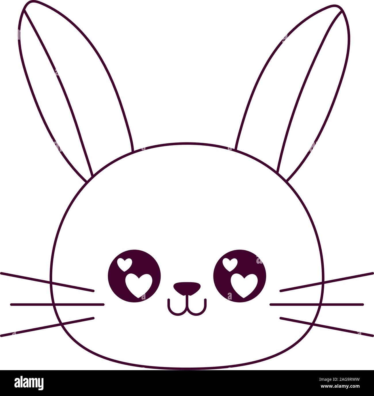 Diseño de dibujos animados del conejo, Kawaii expresión carácter lindo y  divertido tema de emoticonos ilustración vectorial Imagen Vector de stock -  Alamy