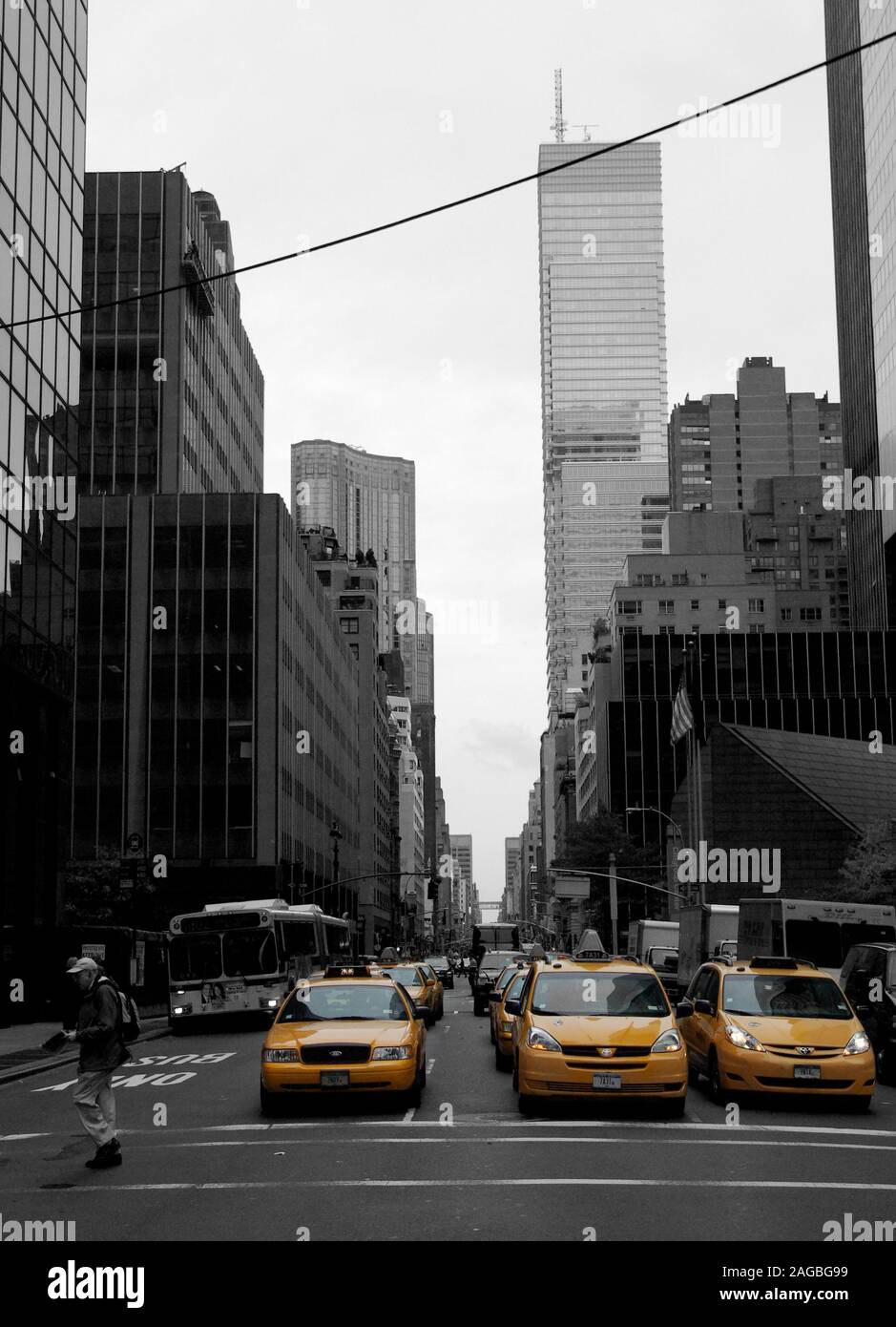 Taxis amarillos en Nueva York Foto de stock