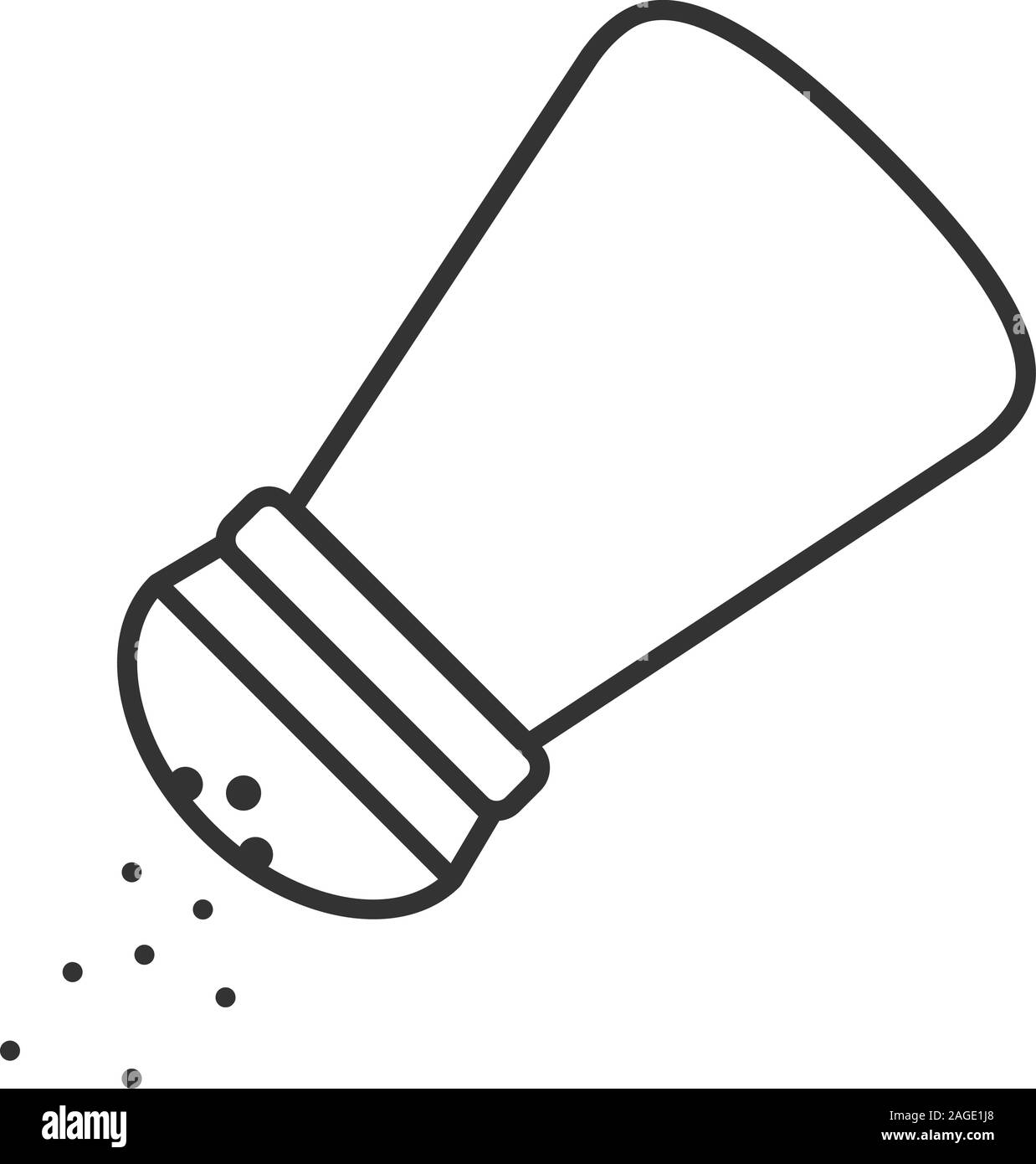Sal o Pepper Shaker icono lineal. Ilustración de línea delgada. Spice