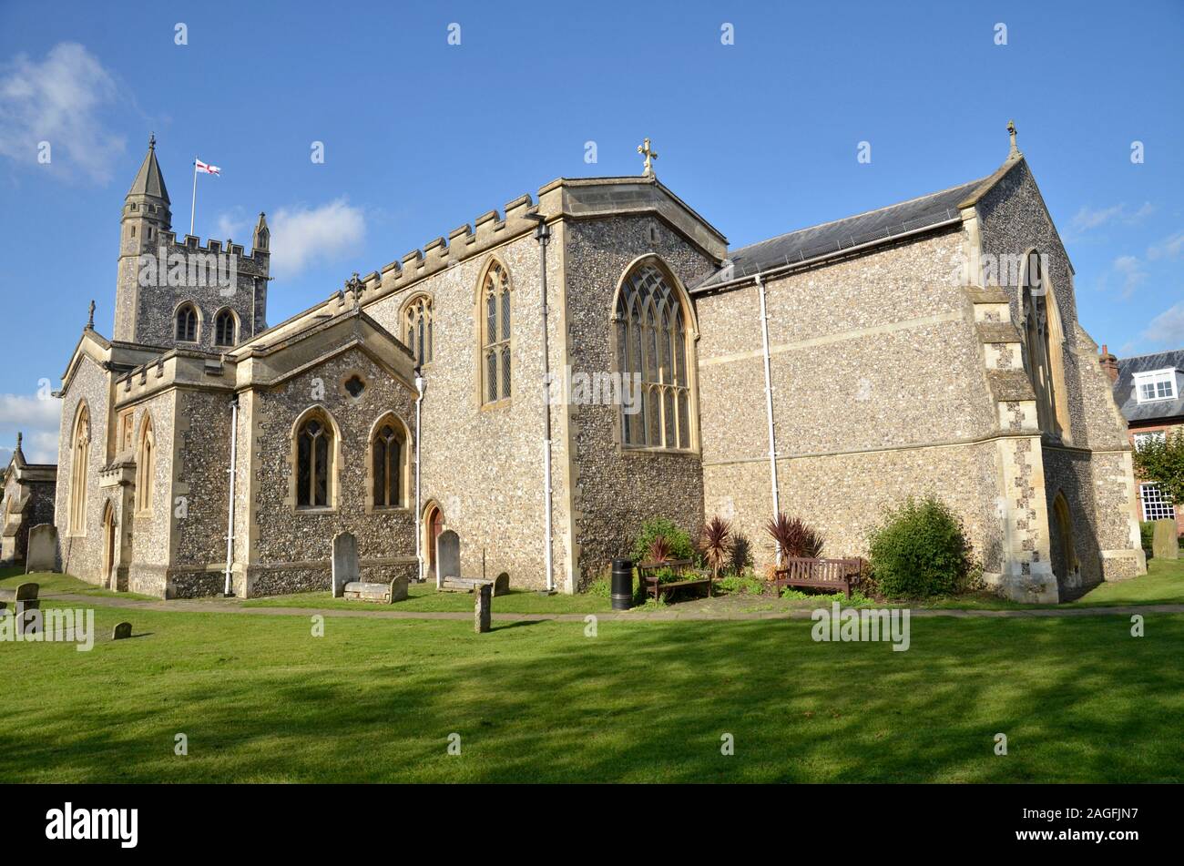 La Iglesia de Santa María en Amersham, Buckinghamshire. Es el lugar de enterramiento de Ruth Ellis, la última mujer que será colgada en el Reino Unido. Foto de stock