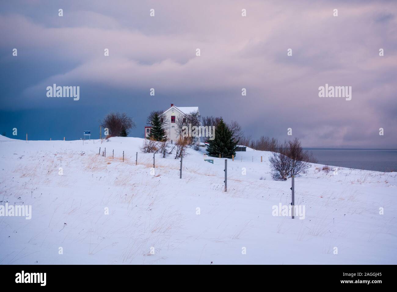 hora de invierno en islandia Foto de stock